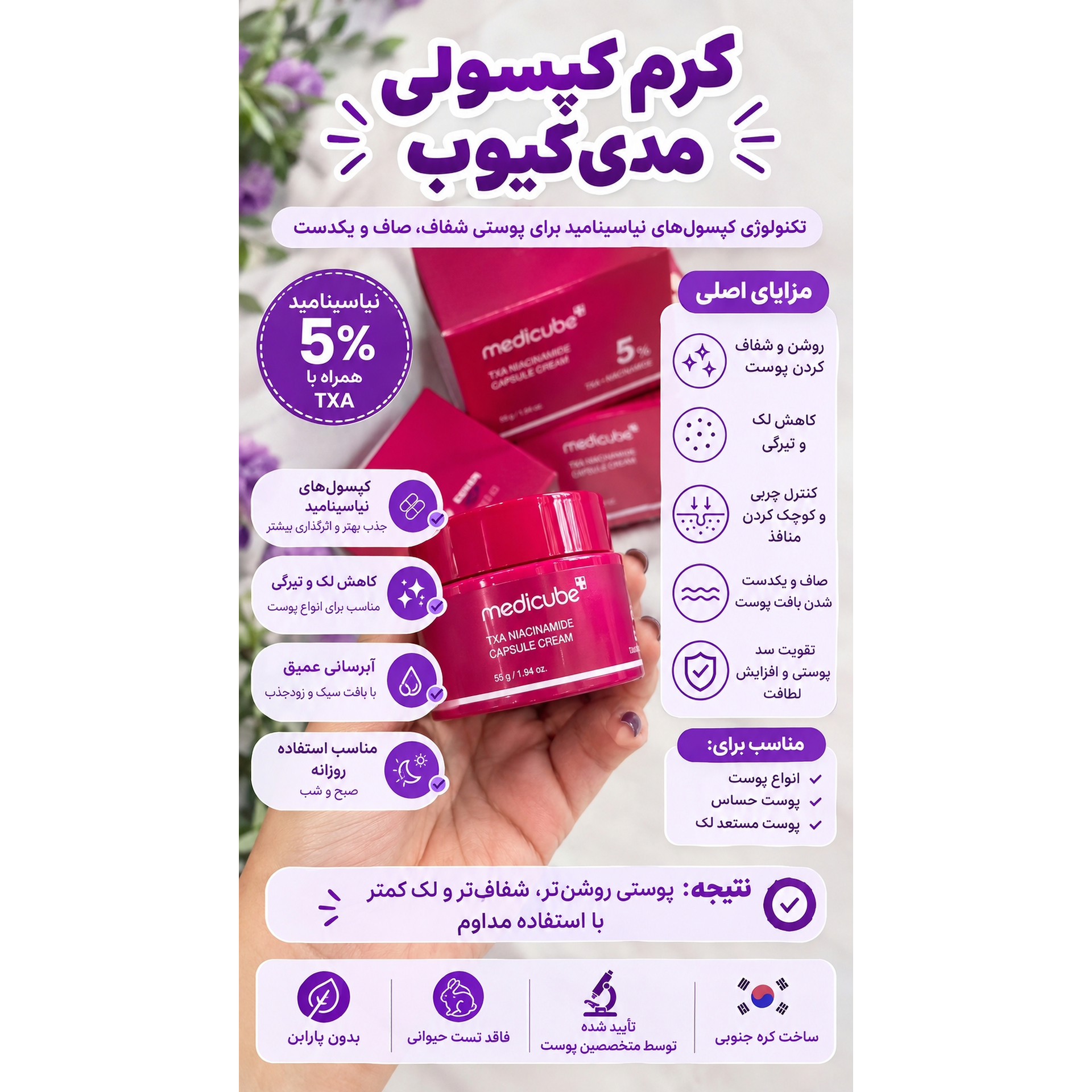 کرم ضدلک وتیرگی مدی کیوب