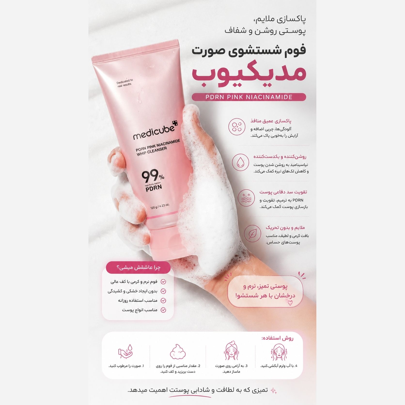 شوینده فومی نیاسینامید مدی کیوب Medicube